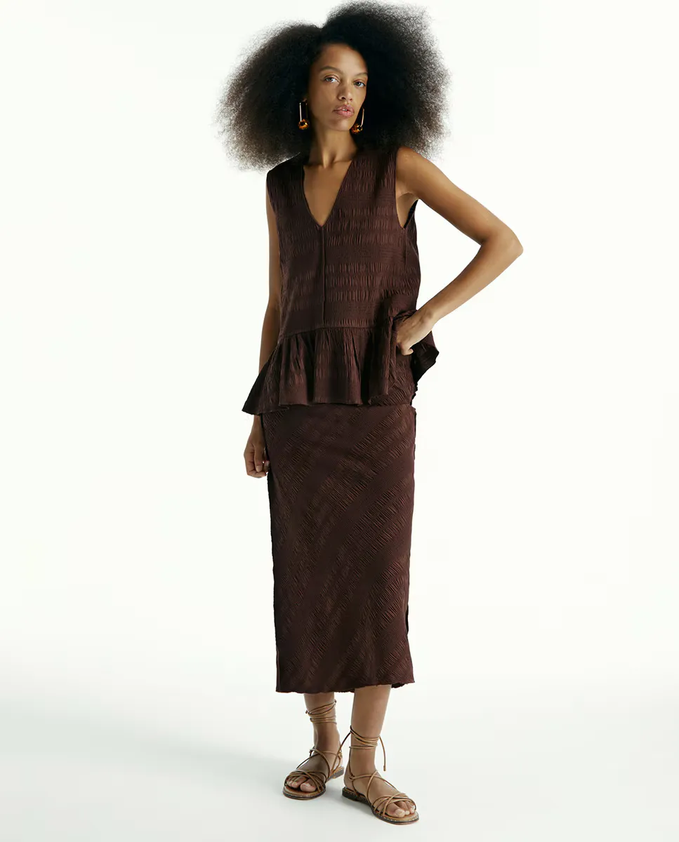 Структурированная юбка Sfera, темно-коричневый 
Структурированная юбка Sfera, темно-коричневый