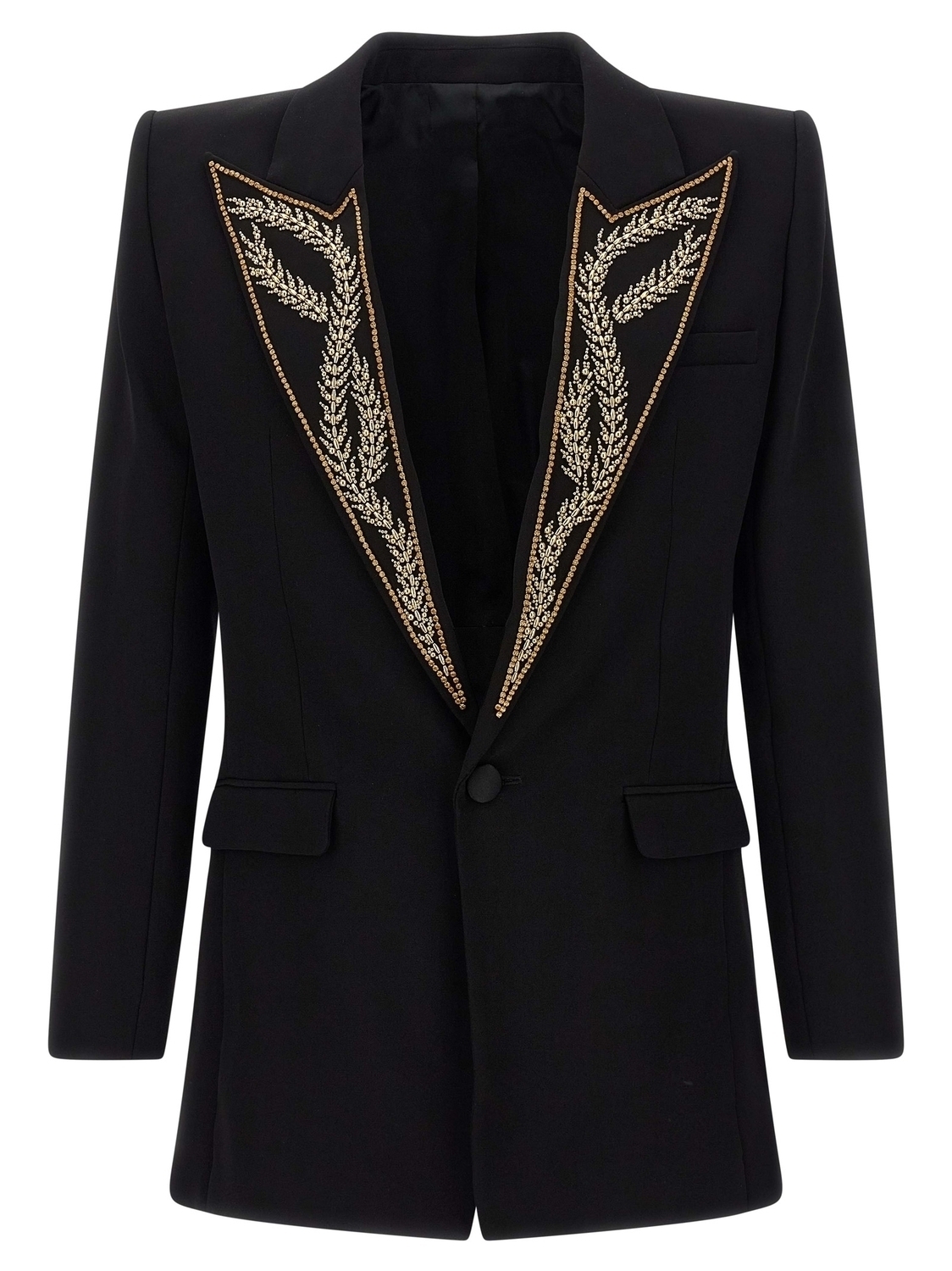 Блейзер с вышивкой в виде листьев BALMAIN, черный
Блейзер с вышивкой в виде листьев BALMAIN, черный