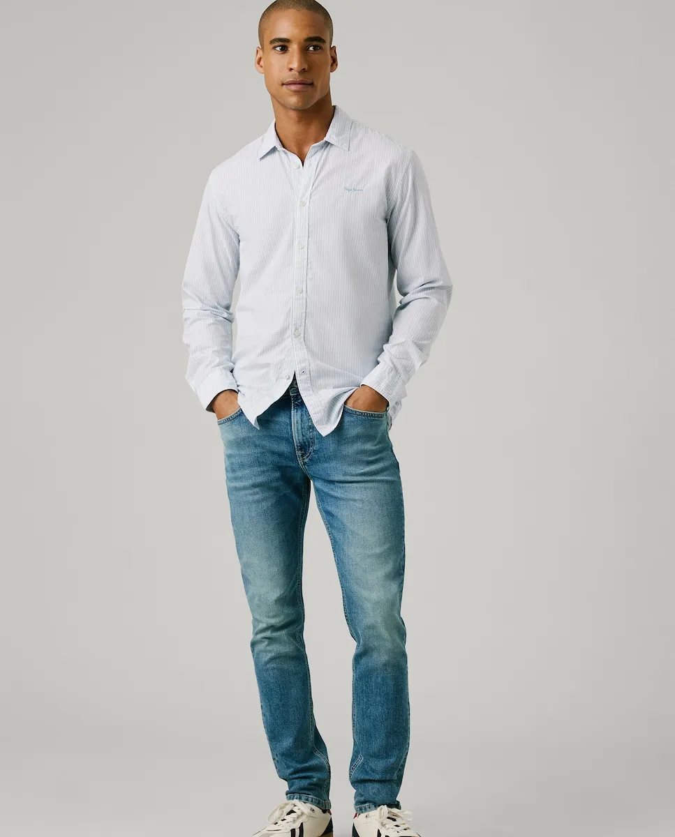 Мужские джинсы Stanley fit с зауженным кроем и эффектом потертости Pepe Jeans, синий
Мужские джинсы Stanley fit с зауженным кроем и эффектом потертости Pepe Jeans, синий