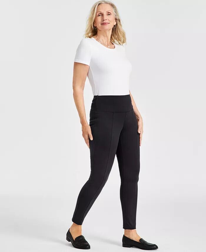 Женские брюки вязки понте со средней посадкой и контролем живота Style & Co, черный
Женские брюки вязки понте со средней посадкой и контролем живота Style & Co, черный