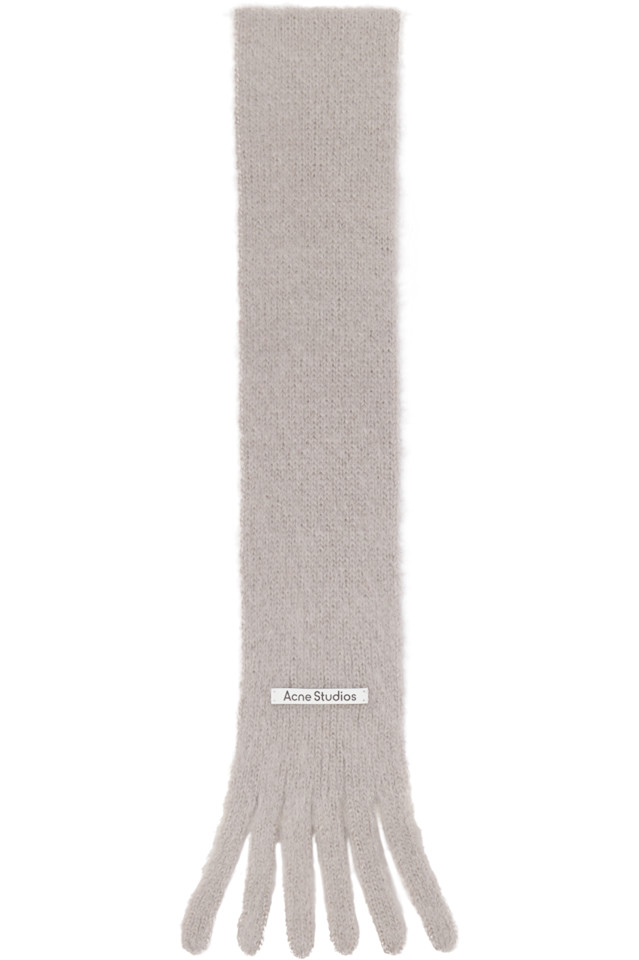Acne Studios Узкий серый шарф с логотипом
Acne Studios Узкий серый шарф с логотипом