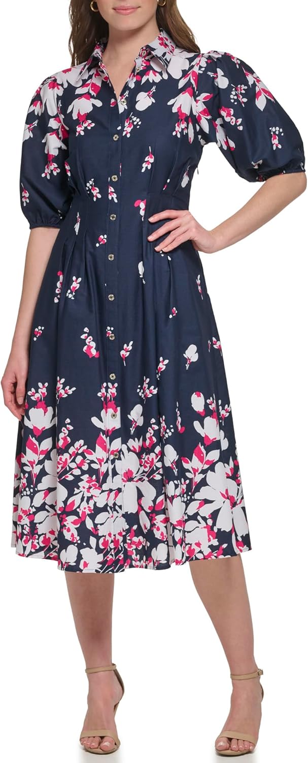 Женское платье миди Tommy Hilfiger с рукавами-фонариками, воротником и расклешенным лифом, Sky Captain Multi
Женское платье миди Tommy Hilfiger с рукавами-фонариками, воротником и расклешенным лифом, Sky Captain Multi