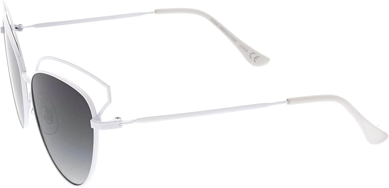 Женские солнцезащитные очки zeroUV с открытой металлической оправой, тонкими дужками и крупным оправой «кошачий глаз», диаметр линз 58 мм, White / Lavender
Женские солнцезащитные очки zeroUV с открытой металлической оправой, тонкими дужками и крупным оправой «кошачий глаз», диаметр линз 58 мм, White / Lavender