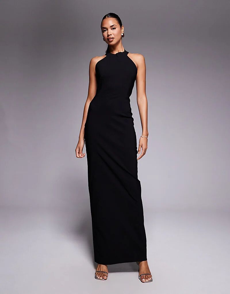 Платье макси Vesper bengaline с высоким вырезом и открытой спиной, черное
Платье макси Vesper bengaline с высоким вырезом и открытой спиной, черное