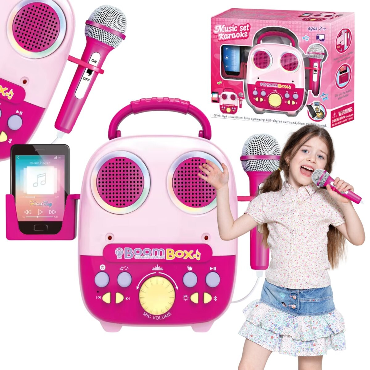 Караоке Набор Микрофон Световые Эффекты Загруженные Песни Звуки Динамик Inna marka