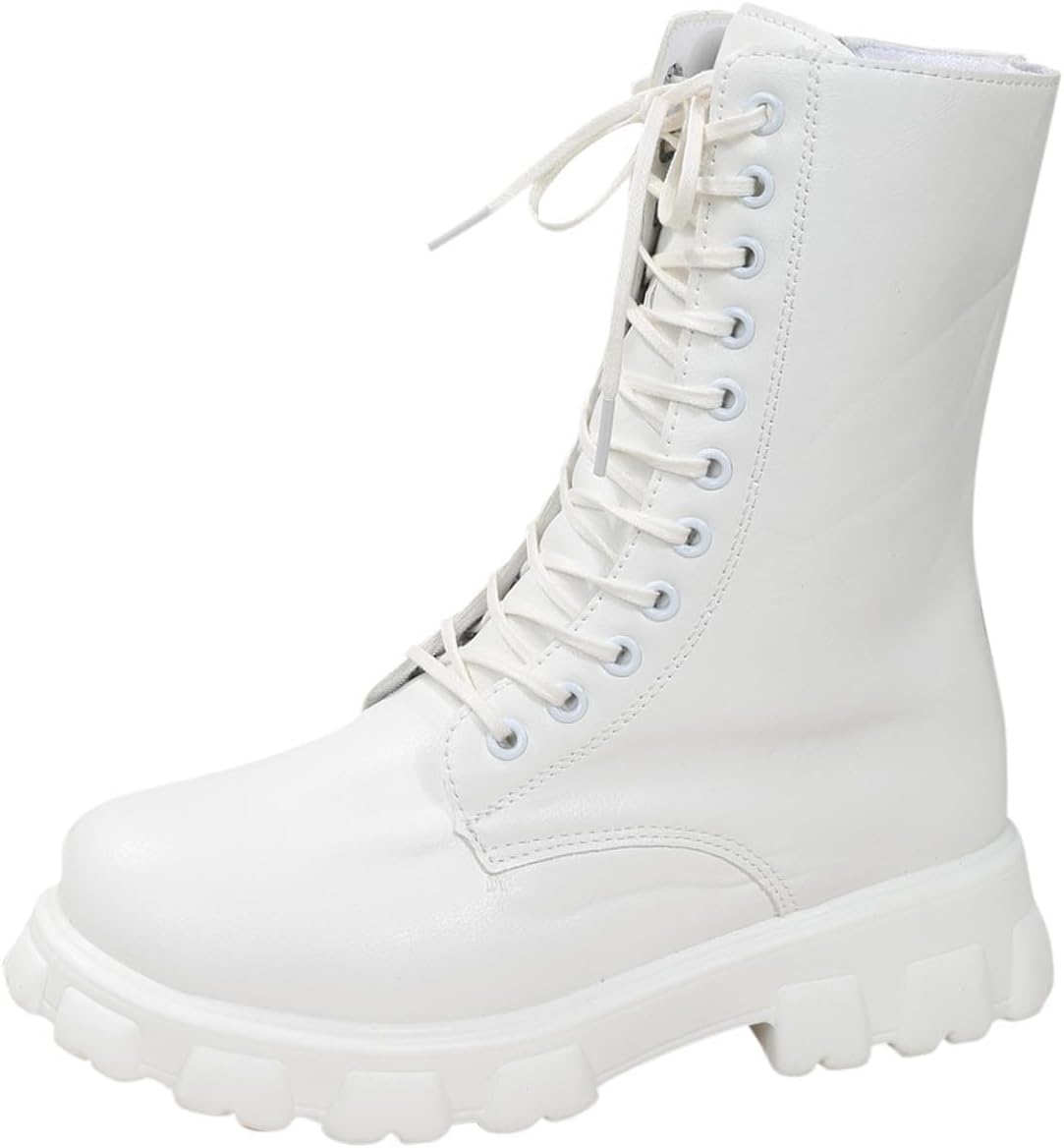 Женские ботинки на щиколотку с массивной платформой, средние по голени, боевые ботинки, водонепроницаемые, ветроустойчивые, слипоны на шнуровке, с эластичной массивной подошвой и боковой молнией, модная обувь осеннего сезона Canbebig, белый
Женские ботинки на щиколотку с массивной платформой, средние по голени, боевые ботинки, водонепроницаемые, ветроустойчивые, слипоны на шнуровке, с эластичной массивной подошвой и боковой молнией, модная обувь осеннего сезона Canbebig, белый