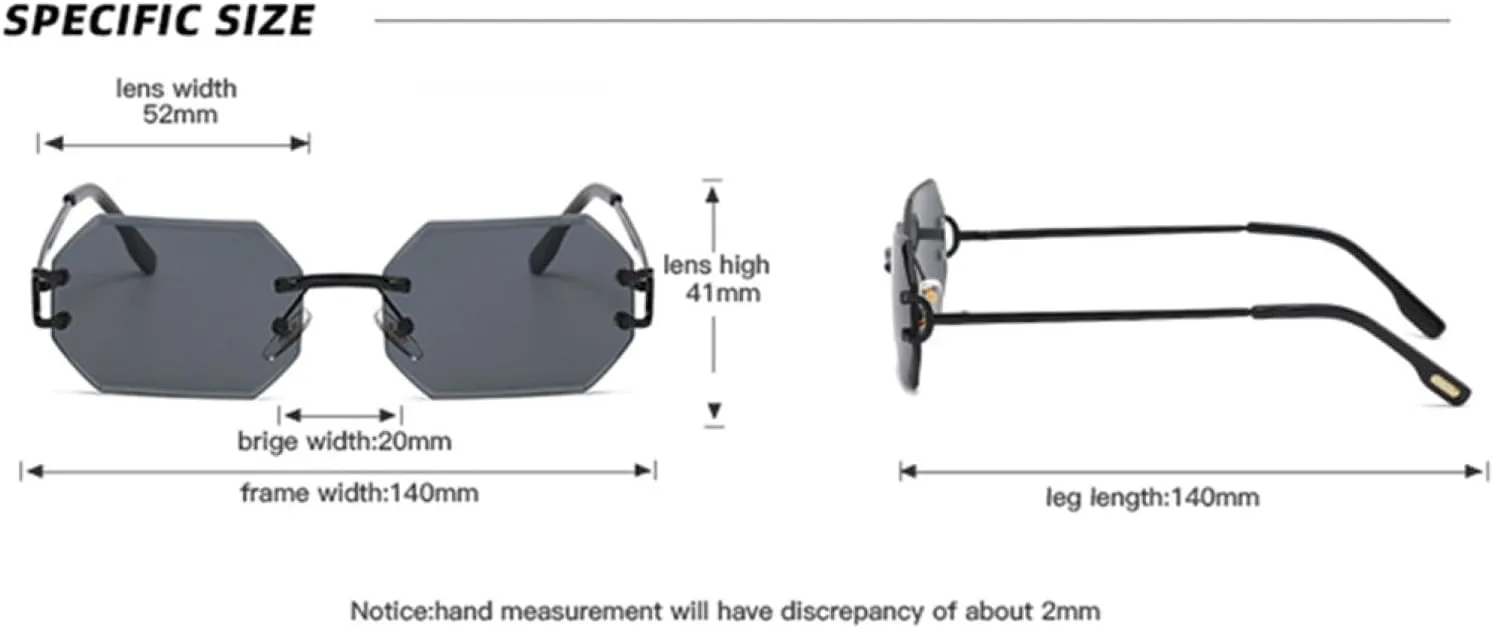 Модные женские солнцезащитные очки без оправы, восьмиугольные, с защитой от УФ-излучения UV400, без оправы, металлические, прямоугольные, для мужчин VFDHN, 2
Модные женские солнцезащитные очки без оправы, восьмиугольные, с защитой от УФ-излучения UV400, без оправы, металлические, прямоугольные, для мужчин VFDHN, 2