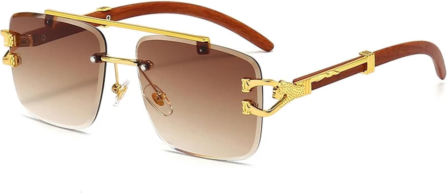 Солнцезащитные очки с защитой от УФ-излучения UV400 | Без оправы, металлический леопардовый принт | Для женщин и мужчин, для занятий спортом на открытом воздухе и вождения DSVIGF, Brown
Солнцезащитные очки с защитой от УФ-излучения UV400 | Без оправы, металлический леопардовый принт | Для женщин и мужчин, для занятий спортом на открытом воздухе и вождения DSVIGF, Brown