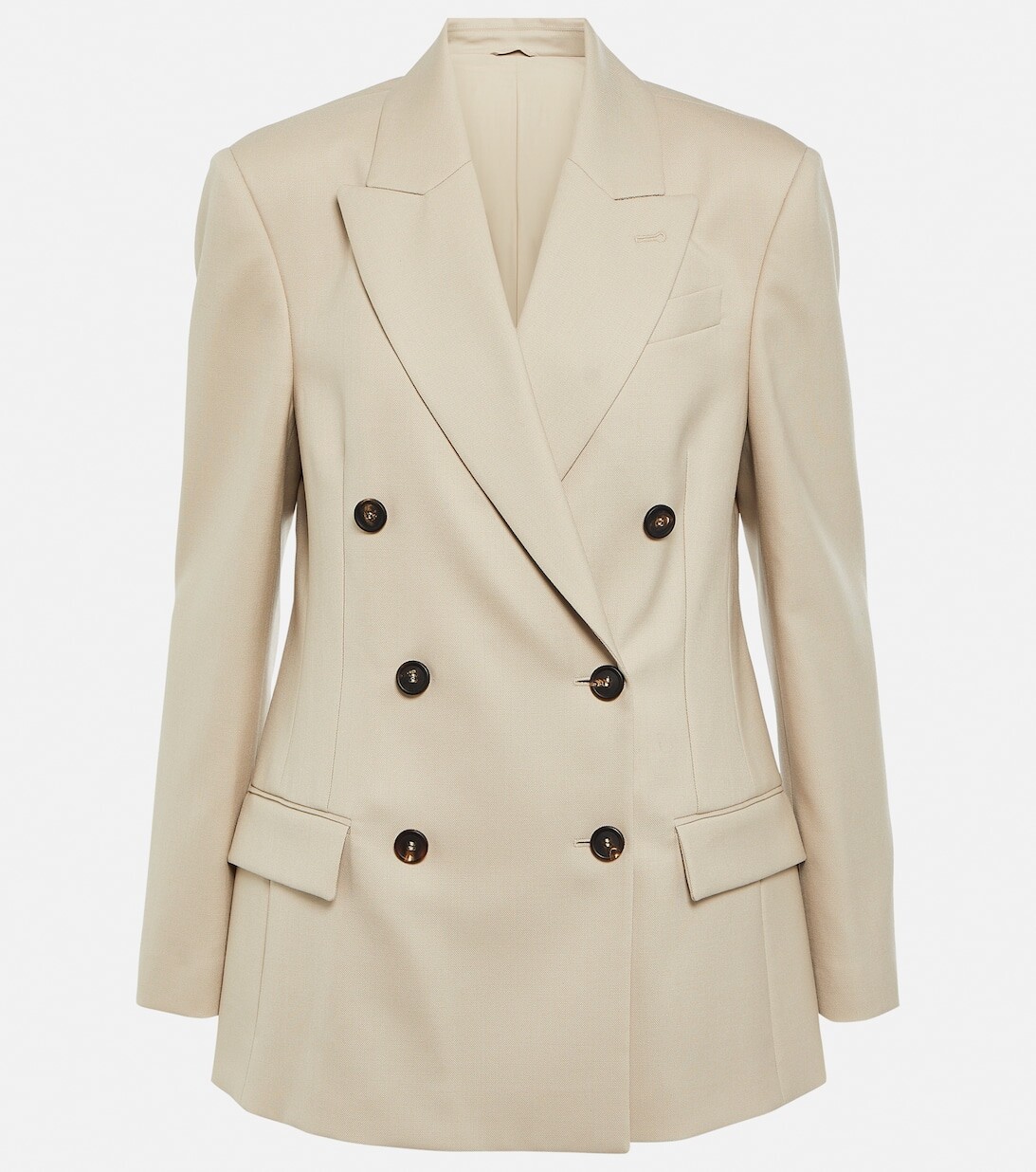 Двубортный блейзер из шерсти BRUNELLO CUCINELLI, бежевый
Двубортный блейзер из шерсти BRUNELLO CUCINELLI, бежевый