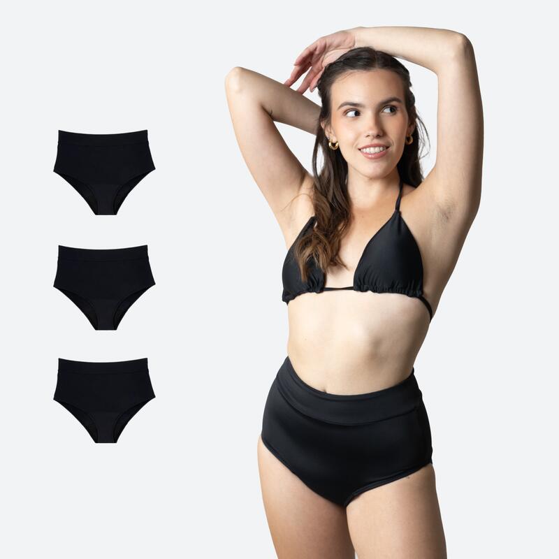 ECOWOMAN 3 шт. Женские плавки-бикини с высокой талией для менструаций и умеренными выделениями
ECOWOMAN 3 шт. Женские плавки-бикини с высокой талией для менструаций и умеренными выделениями