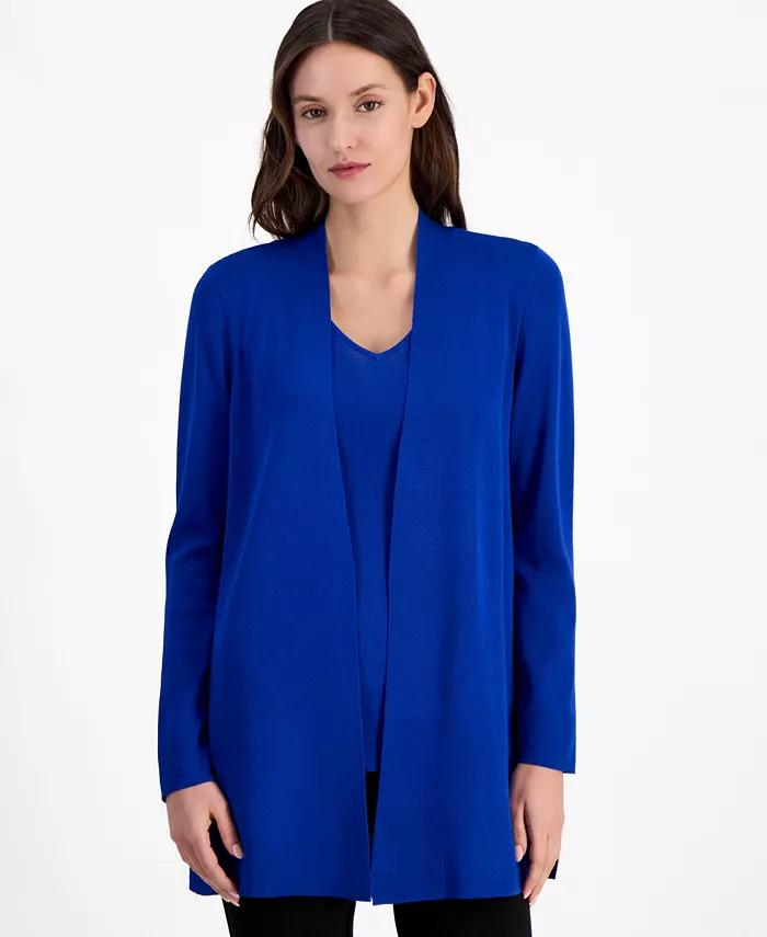 Женский кардиган с карманами из тонкого ребристого наппа Anne Klein, синий
Женский кардиган с карманами из тонкого ребристого наппа Anne Klein, синий