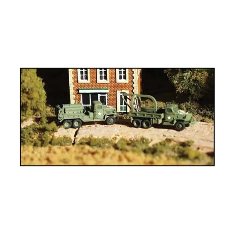 2-1/2-тонные компрессорные и аварийные грузовики GMC, WWII Micro Armour - United States - Softskins and Amphibians (1:285)
2-1/2-тонные компрессорные и аварийные грузовики GMC, WWII Micro Armour - United States - Softskins and Amphibians (1:285)