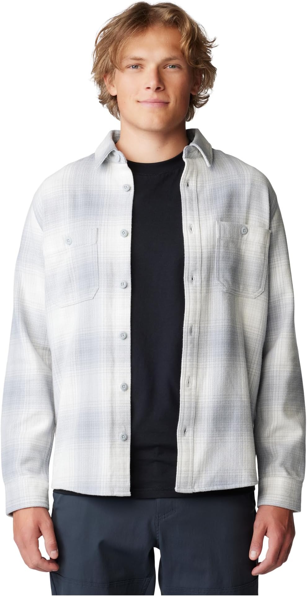 Рубашка Mountain Hardwear Plusher Long Sleeve Shirt, цвет Glacial Ombre Buffalo Check Print 
Рубашка Mountain Hardwear Plusher Long Sleeve Shirt, цвет Glacial Ombre Buffalo Check Print