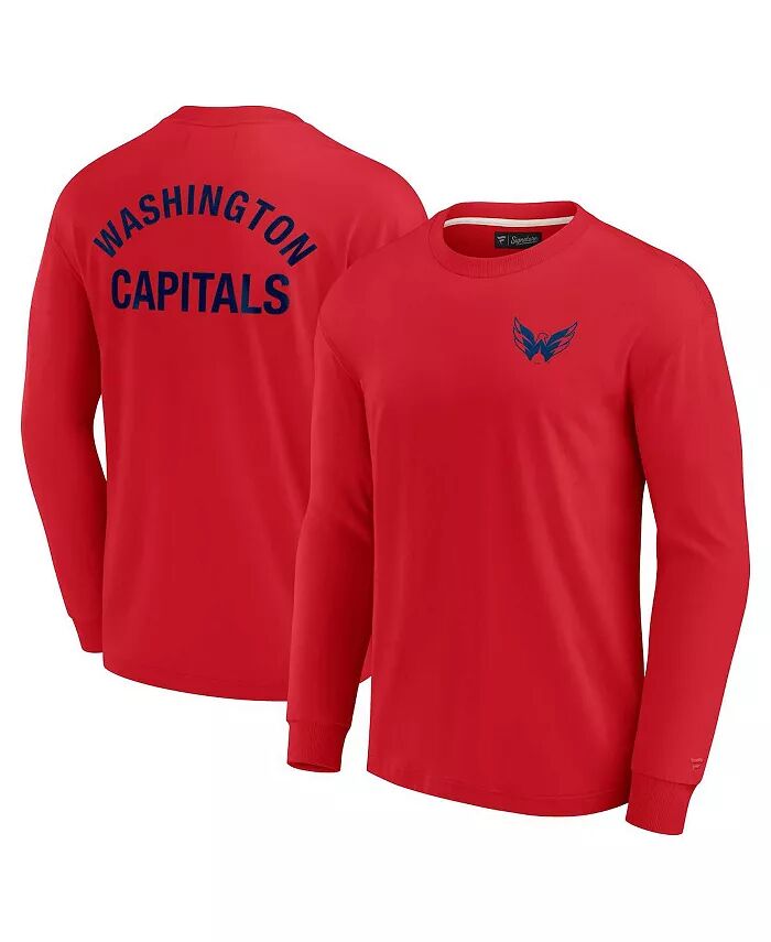 Мужская и женская красная футболка Washington Capitals с длинным рукавом, супермягкая Fanatics Signature
Мужская и женская красная футболка Washington Capitals с длинным рукавом, супермягкая Fanatics Signature