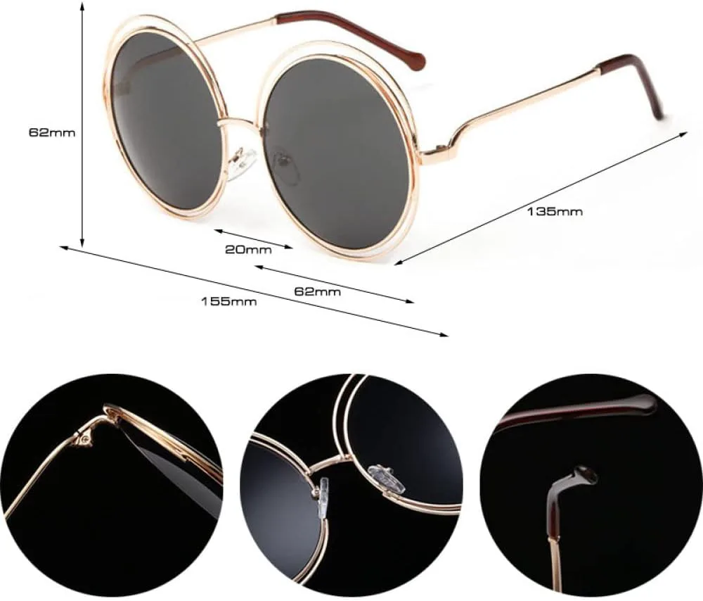 Винтажные большие круглые солнцезащитные очки для женщин, оправа из сплава с полым профилем, обеспечивающая защиту от ультрафиолета UV400 generic, Golden Pink
Винтажные большие круглые солнцезащитные очки для женщин, оправа из сплава с полым профилем, обеспечивающая защиту от ультрафиолета UV400 generic, Golden Pink