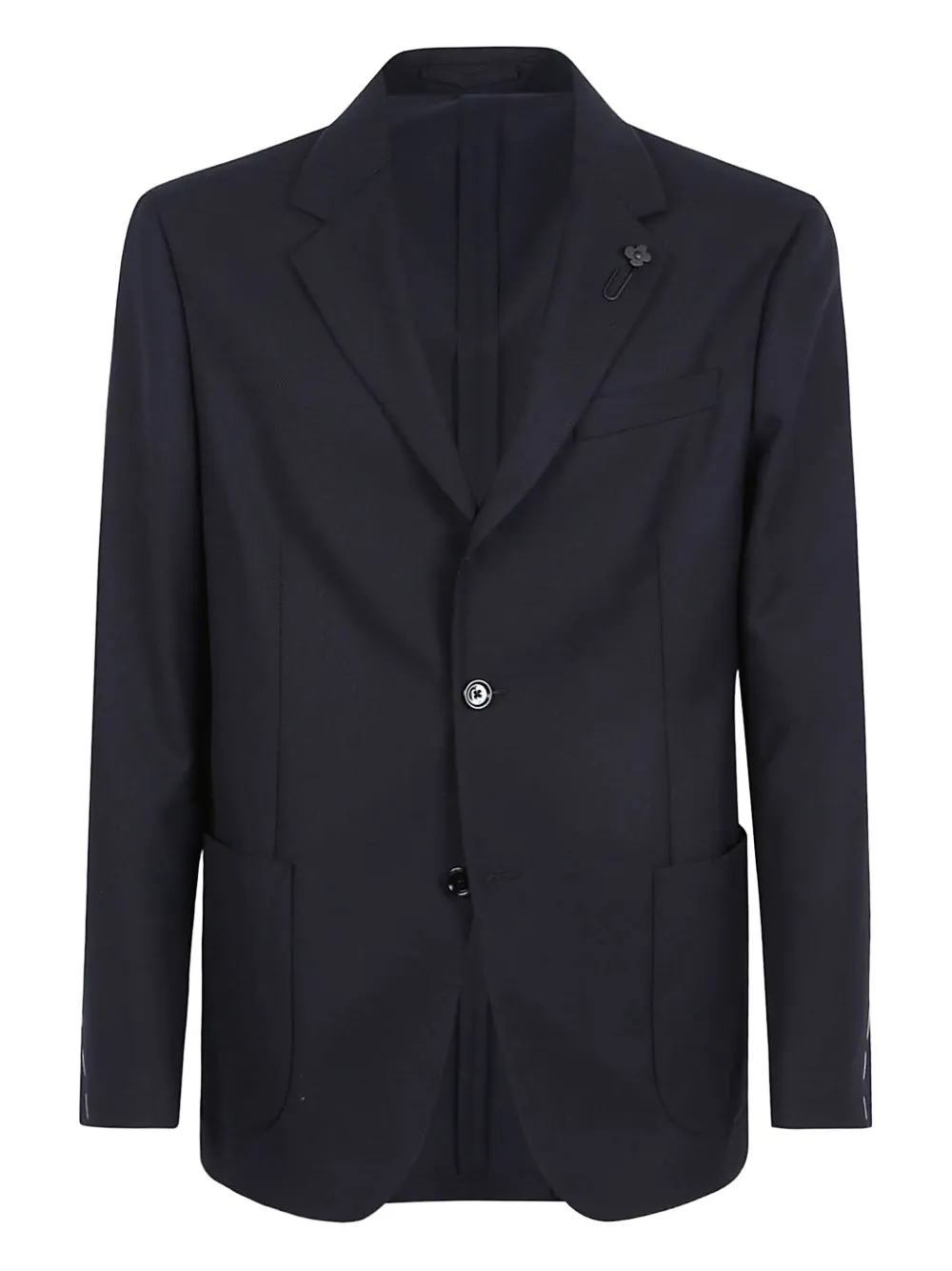 Шерстяной блейзер с цветочной застежкой Lardini, синий
Шерстяной блейзер с цветочной застежкой Lardini, синий