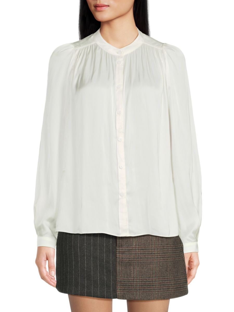 Рубашка с рукавами-фонариками, воротником-стойкой и застежкой на пуговицы Zadig & Voltaire, цвет Judo
Рубашка с рукавами-фонариками, воротником-стойкой и застежкой на пуговицы Zadig & Voltaire, цвет Judo