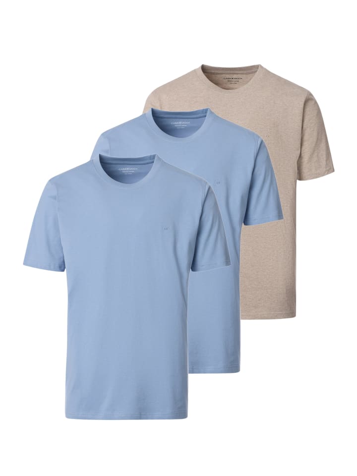 Базовая футболка светло-голубого/бежевого цвета Casa moda
Базовая футболка светло-голубого/бежевого цвета Casa moda