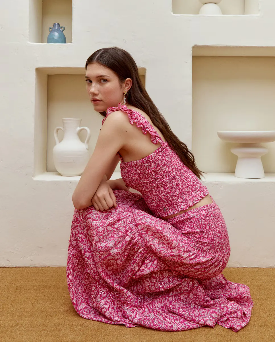 Женский топ на бретелях с оборкой в виде сот Green Coast, цвет Buganvilla
Женский топ на бретелях с оборкой в виде сот Green Coast, цвет Buganvilla