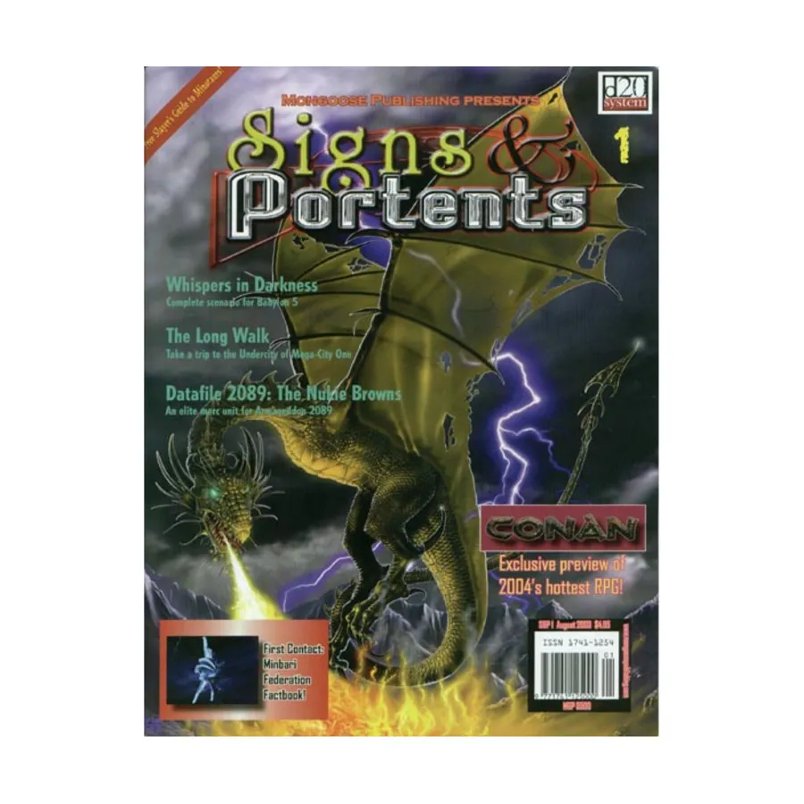 Журнал #1 "Babylon 5 Scenario, Slayer's Guide to Minotaurs", Signs & Portents Magazine (d20)
Журнал #1 "Babylon 5 Scenario, Slayer's Guide to Minotaurs", Signs & Portents Magazine (d20)
