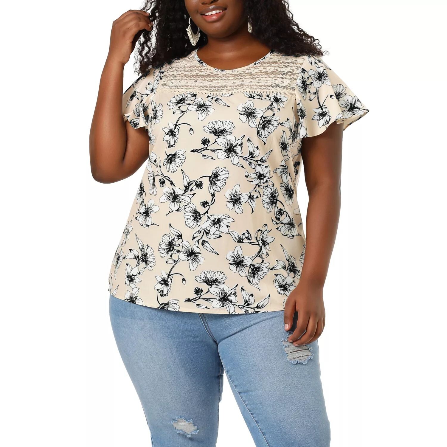 Женский топ больших размеров с ярким принтом и цветочным кружевом, вставками с замочной скважиной на спине Agnes Orinda
Женский топ больших размеров с ярким принтом и цветочным кружевом, вставками с замочной скважиной на спине Agnes Orinda