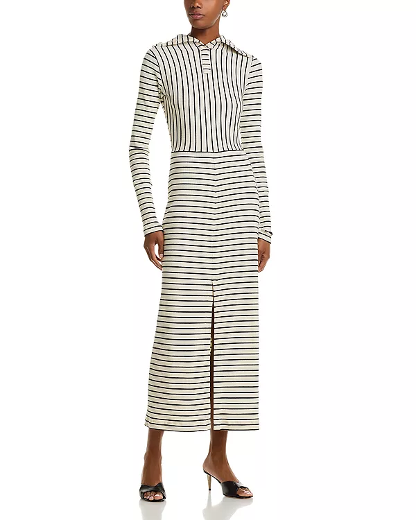Полосатое ребристое платье Frances Proenza Schouler White Label, белый
Полосатое ребристое платье Frances Proenza Schouler White Label, белый