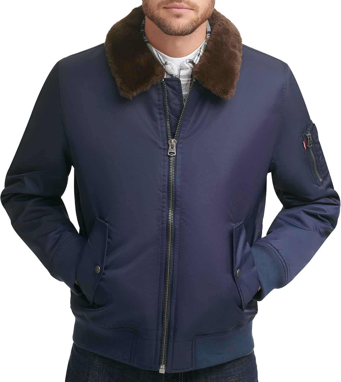 Мужская летная куртка Levi's Ma-1, Navy/Faux Fur Collar
Мужская летная куртка Levi's Ma-1, Navy/Faux Fur Collar