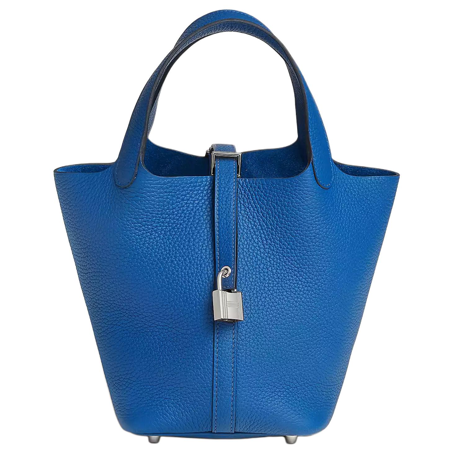 HERMES Пикотин Лок Клеменс Буллок Кожаная Сумка Панама Женская T7 Блю Гидра Аква Блю 
HERMES Пикотин Лок Клеменс Буллок Кожаная Сумка Панама Женская T7 Блю Гидра Аква Блю