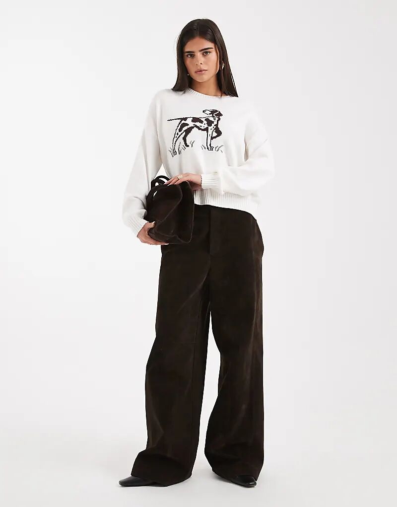 Вязаный джемпер Hollister с изображением собаки белого цвета
Вязаный джемпер Hollister с изображением собаки белого цвета