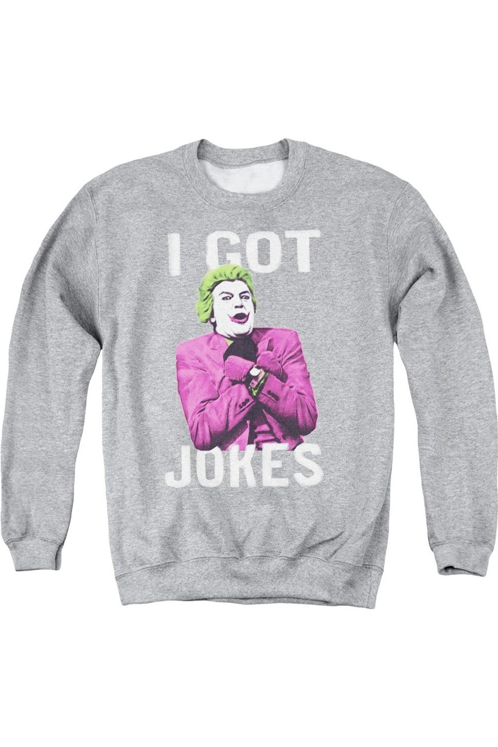 Толстовка Batman Classic Tv Got Jokes для взрослых с круглым вырезом Gildan, цвет athletic heather
Толстовка Batman Classic Tv Got Jokes для взрослых с круглым вырезом Gildan, цвет athletic heather