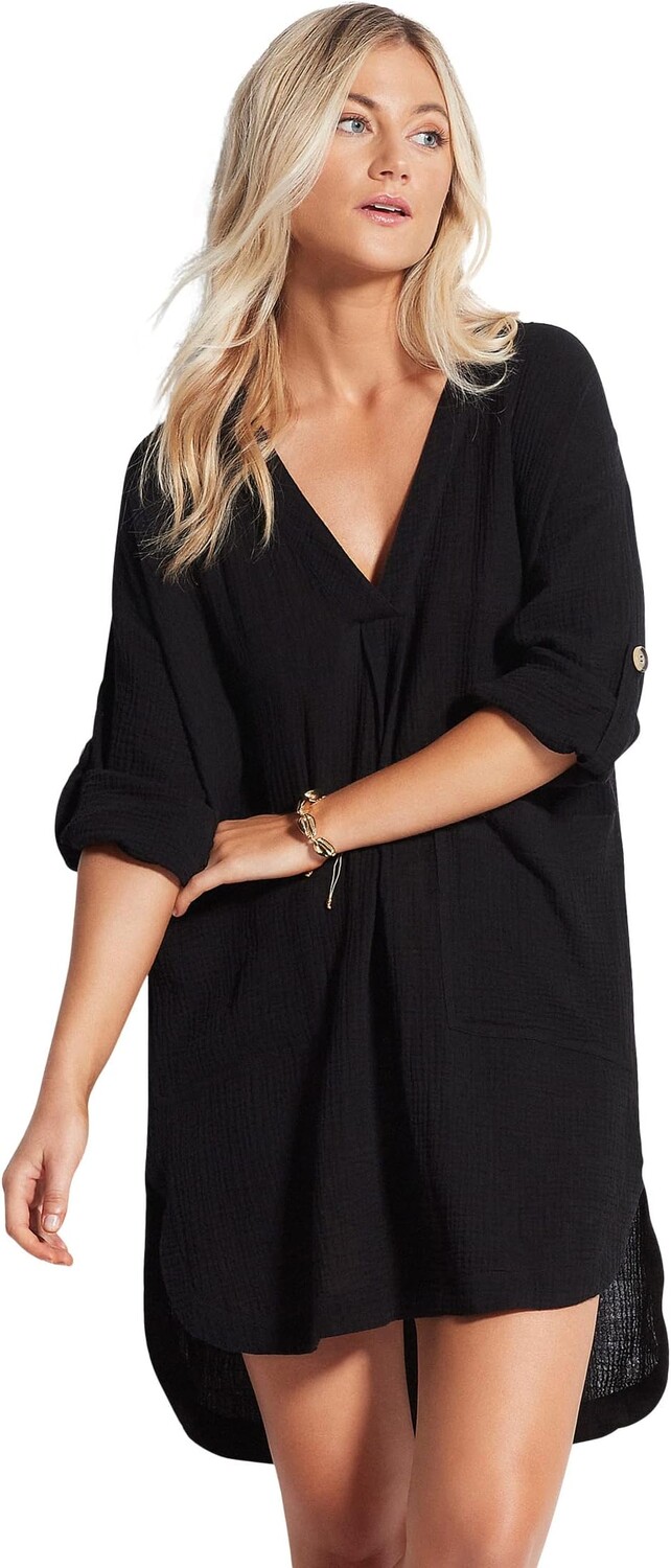 Накидка Aloha Essential Cover-Up Seafolly, черный
Накидка Aloha Essential Cover-Up Seafolly, черный