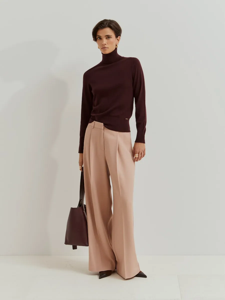 Женский свитер из шерсти с высоким воротником Lion of Porches, бордовый
Женский свитер из шерсти с высоким воротником Lion of Porches, бордовый