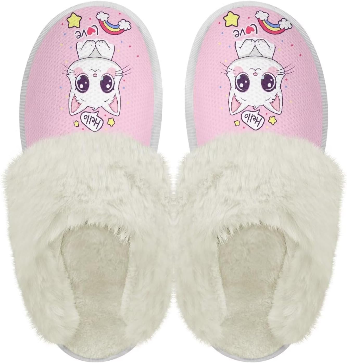 Хлопковые тапочки PJHEQOXE с пушистыми краями, домашние тапочки для дома и улицы, хлопковые тапочки унисекс, Hello Cat
Хлопковые тапочки PJHEQOXE с пушистыми краями, домашние тапочки для дома и улицы, хлопковые тапочки унисекс, Hello Cat