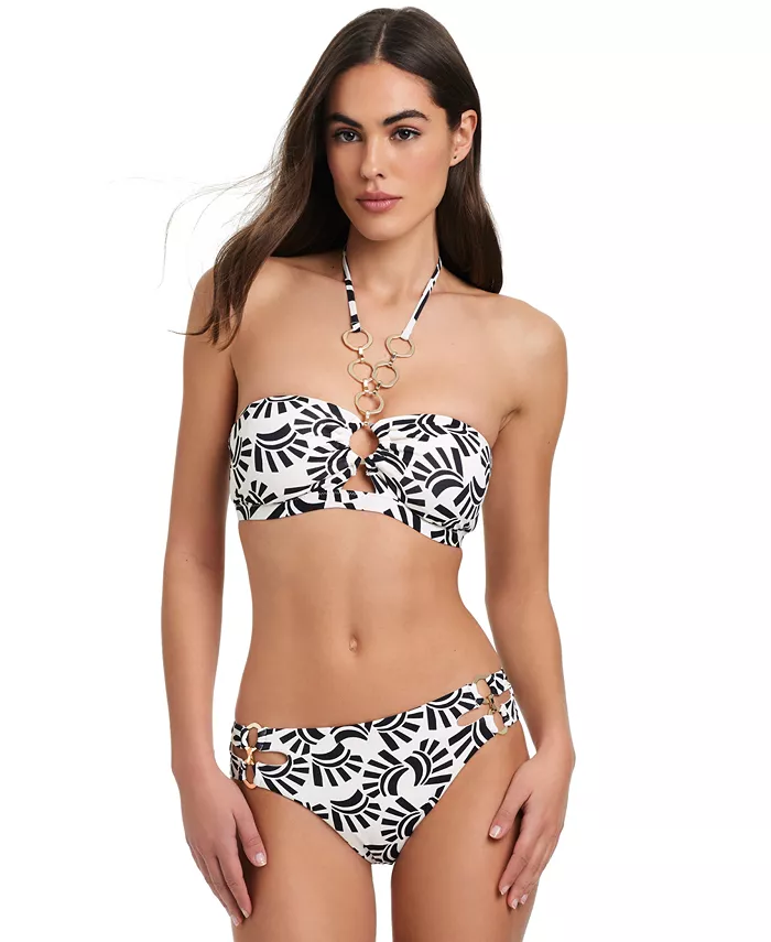 Женский бикини-топ-бандо с цепочной отделкой и сборками и трусики-хипстеры Red Carter, черный
Женский бикини-топ-бандо с цепочной отделкой и сборками и трусики-хипстеры Red Carter, черный