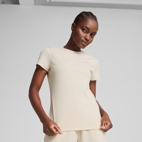 Женская ребристая футболка Puma Elevated Essentials, белый
Женская ребристая футболка Puma Elevated Essentials, белый