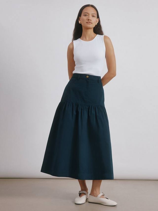 Юбка миди с заниженной талией и расклешённым подолом из хлопкового твила в стиле пуфбол Albaray
Юбка миди с заниженной талией и расклешённым подолом из хлопкового твила в стиле пуфбол Albaray