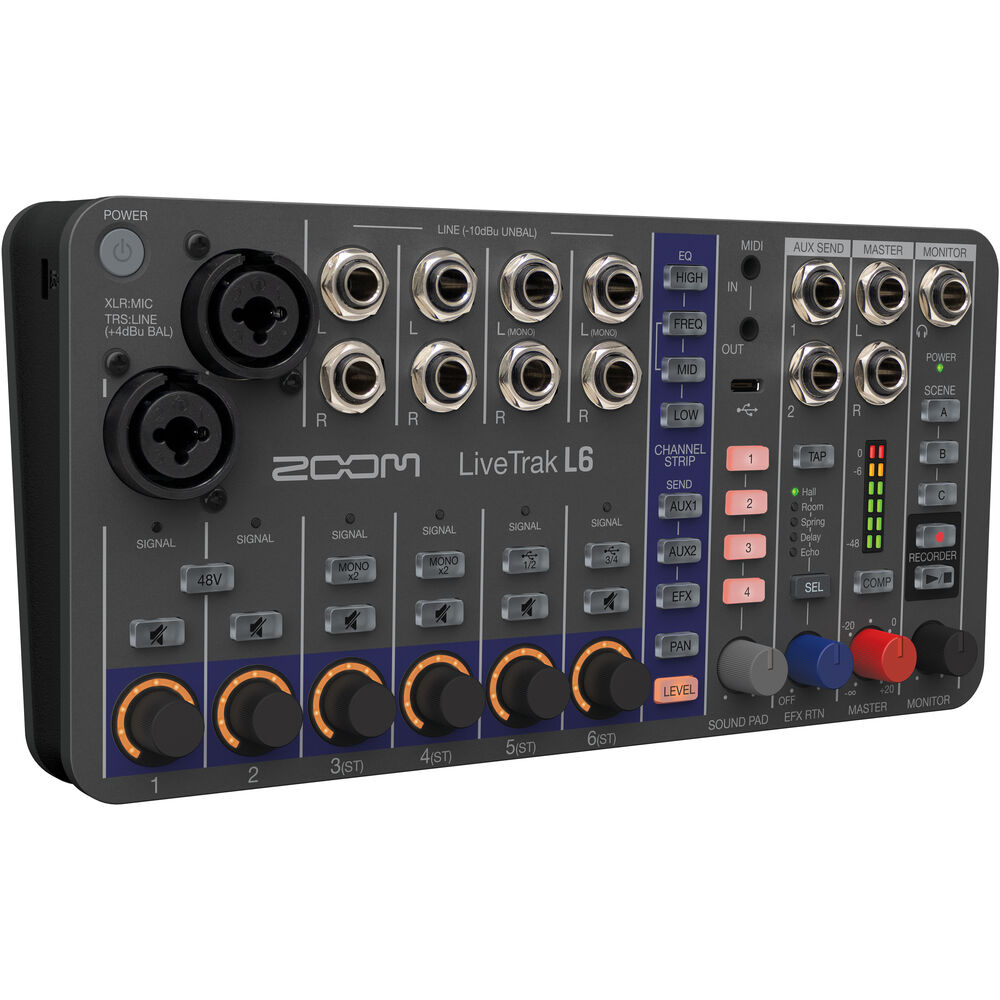Потоковый микшер Zoom LiveTrak L-6 Portable 6-Channel Digital Mixer and ZL6
Потоковый микшер Zoom LiveTrak L-6 Portable 6-Channel Digital Mixer and ZL6
