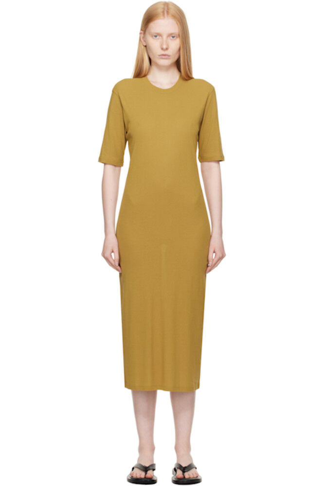 Платье макси цвета хаки из хлопка с короткими рукавами AMI Paris
Платье макси цвета хаки из хлопка с короткими рукавами AMI Paris