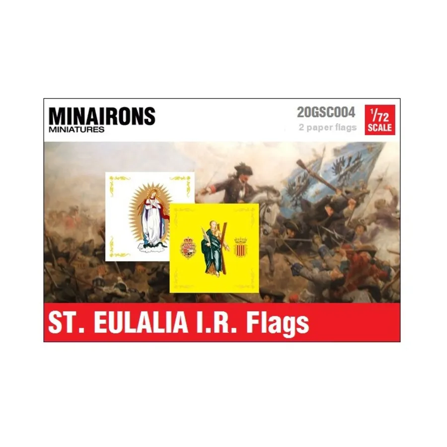 Флаги Святой Евлалии IR, War of Spanish Succession - Decals & Flags (1:72)
Флаги Святой Евлалии IR, War of Spanish Succession - Decals & Flags (1:72)