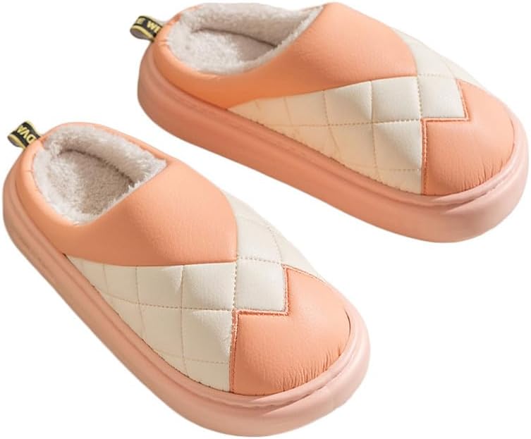 JadeRich Женские и мужские стильные тапочки с цветными блоками, стеганые из искусственной кожи с флисовой подкладкой, мягкие теплые тапочки-облака для зимы, удобные домашние туфли, розовый
JadeRich Женские и мужские стильные тапочки с цветными блоками, стеганые из искусственной кожи с флисовой подкладкой, мягкие теплые тапочки-облака для зимы, удобные домашние туфли, розовый