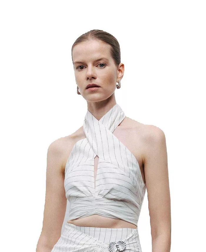 Женская блузка с халтер-воротом и завязкой NOCTURNE, белый
Женская блузка с халтер-воротом и завязкой NOCTURNE, белый