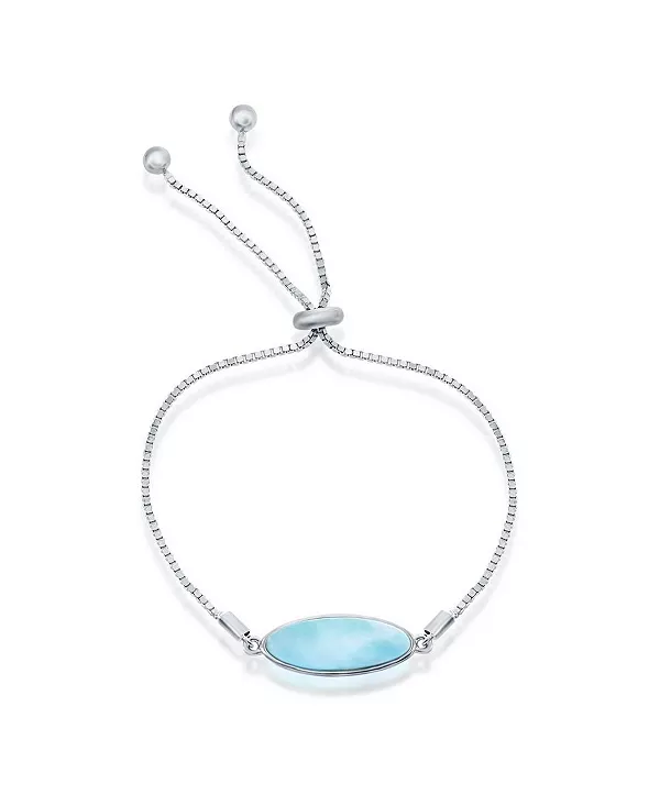 Регулируемый браслет-боло из стерлингового серебра с овальным ларимаром Caribbean Treasures, blue
Регулируемый браслет-боло из стерлингового серебра с овальным ларимаром Caribbean Treasures, blue