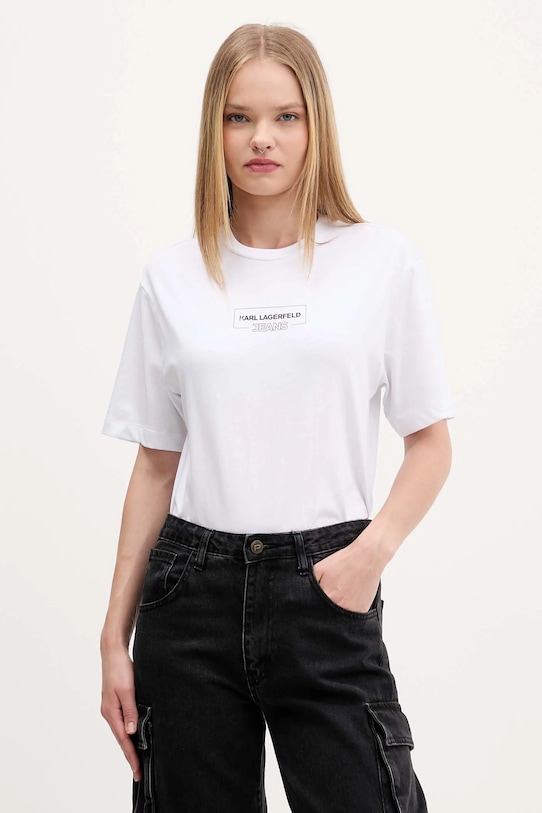 Хлопковая футболка Karl Lagerfeld Jeans, белый
Хлопковая футболка Karl Lagerfeld Jeans, белый