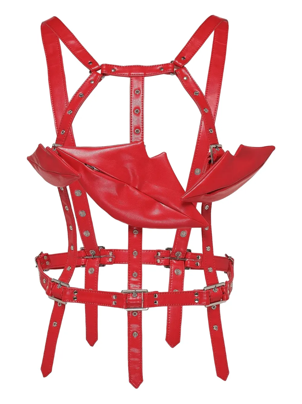 Топ lip-detail harness top Noir Kei Ninomiya, красный 
Топ lip-detail harness top Noir Kei Ninomiya, красный