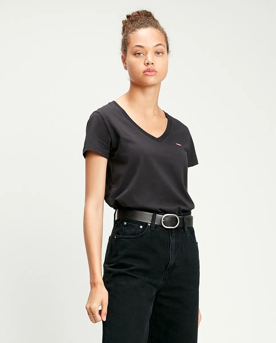 Базовая хлопковая женская футболка с V-образным вырезом Levi's, черный
Базовая хлопковая женская футболка с V-образным вырезом Levi's, черный