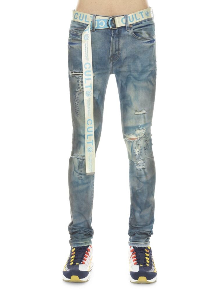Джинсы суперскинни с поясом в стиле панк Cult Of Individuality, синий
Джинсы суперскинни с поясом в стиле панк Cult Of Individuality, синий