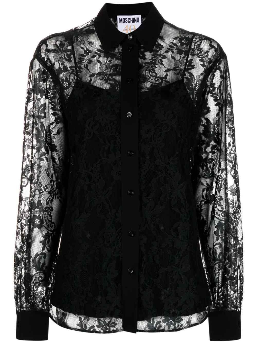 Рубашка из цветочного кружева Moschino, черный
Рубашка из цветочного кружева Moschino, черный