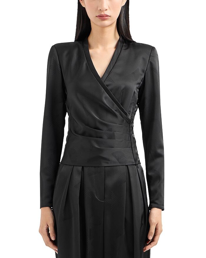 Топ из искусственной кожи с запахом Emporio Armani, черный
Топ из искусственной кожи с запахом Emporio Armani, черный