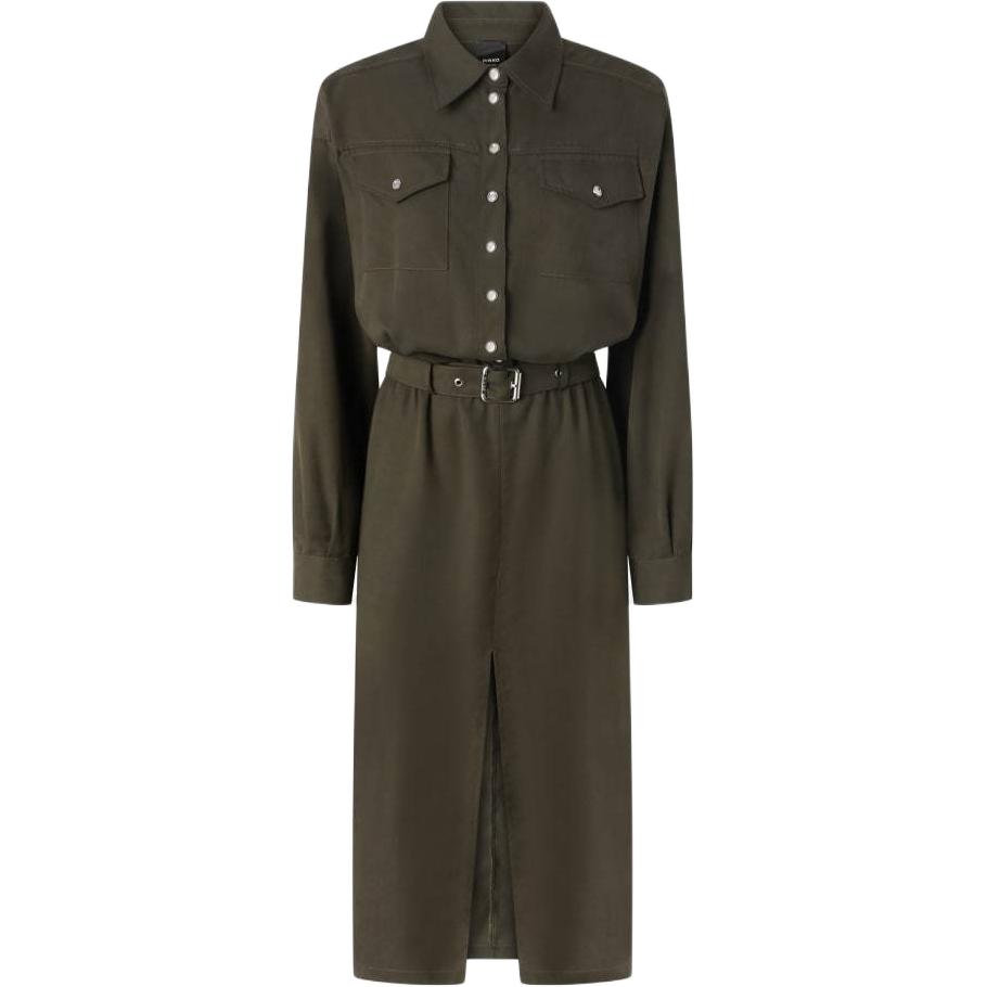 Утилитарное платье-рубашка с поясом PINKO, зеленый
Утилитарное платье-рубашка с поясом PINKO, зеленый