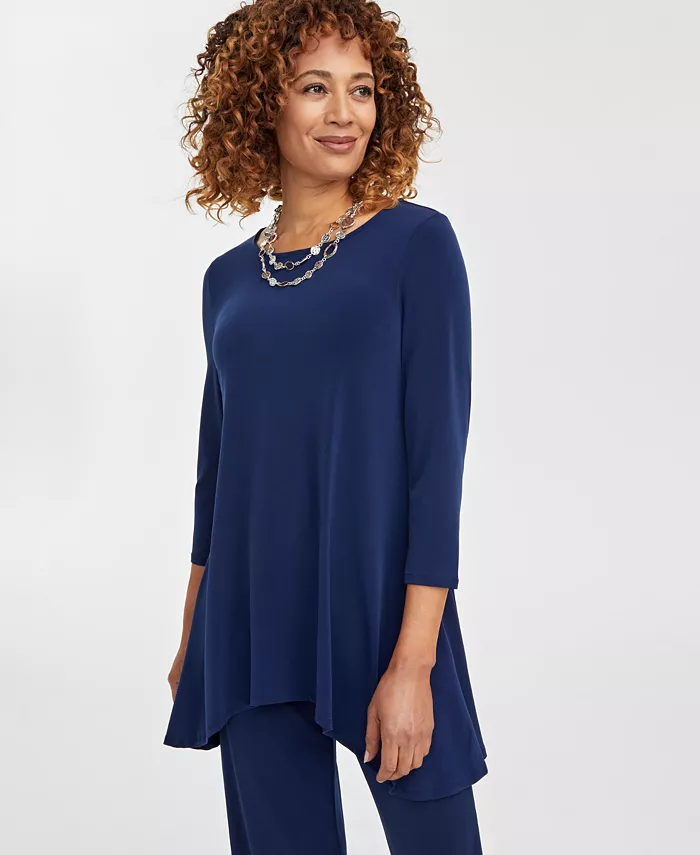 Женский трикотажный топ с рукавом 3/4, Regular & Petites JM Collection, синий
Женский трикотажный топ с рукавом 3/4, Regular & Petites JM Collection, синий